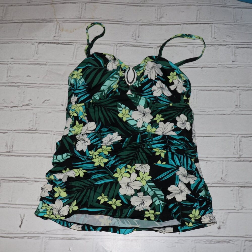🌺 Tropical Floral Swim Top · Size Medium/Large Based on Measurements ·